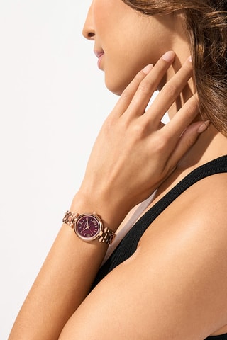 Montre à quartz en acier - Doré rose