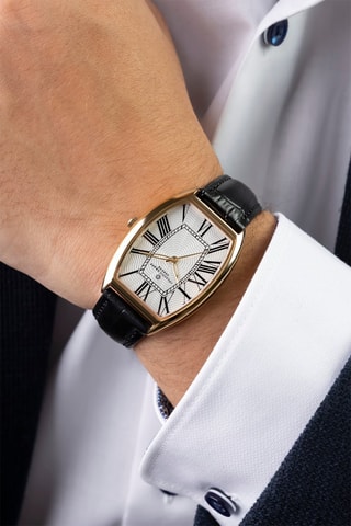 Montre à quartz en cuir - Noir et doré - Frederic Graff