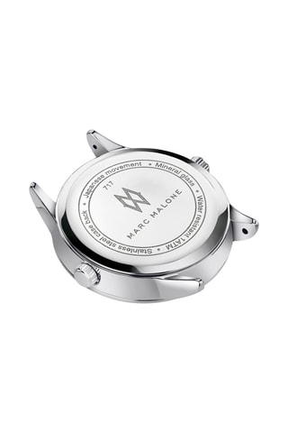 Montre à quartz en cuir et plaqué ion argent Louis - Marc Malone