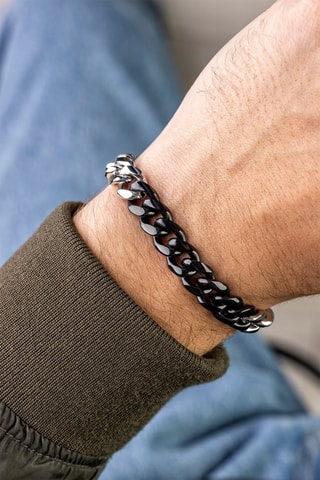 Bracelet - Argenté et noir - Marc Malone