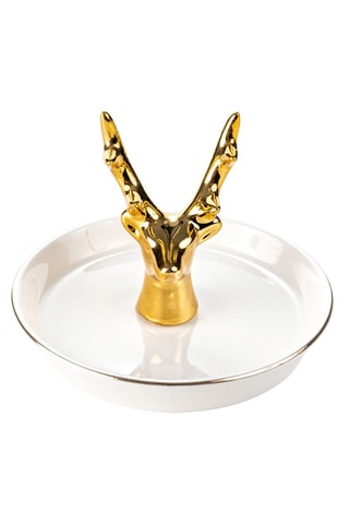 Porte-bijoux en céramique Bergen - Blanc et doré - Somm