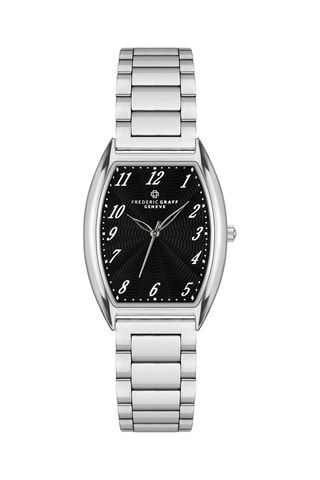 Montre à quartz en acier - Argenté et noir - Frederic Graff