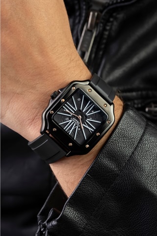Montre à quartz en silicone - Noir