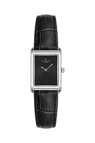 Montre à quartz en cuir - Noir et argenté
