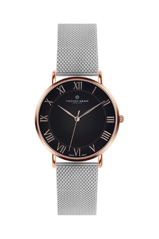 Montre à quartz en acier - Argenté et noir - Frederic Graff