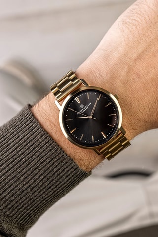 Montre à quartz en acier - Doré et noir - Frederic Graff