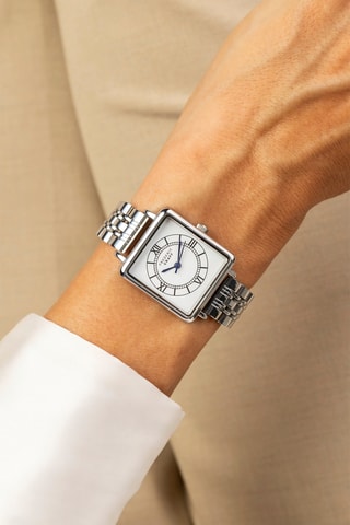 Montre à quartz en acier - Argenté et blanc - Frederic Graff