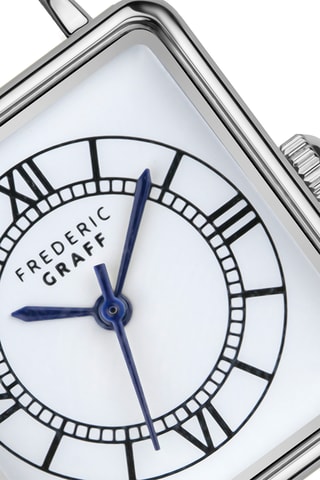 Montre à quartz en cuir - Noir et argenté - Frederic Graff