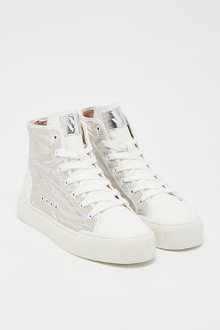 Hoge Sneakers Wit en Zilverkleurig