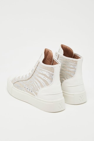 Hoge Sneakers Wit en Zilverkleurig