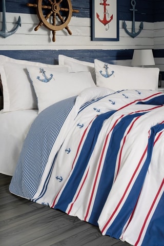 Parure de couette en coton 145 fils/m² Brine - Blanc
