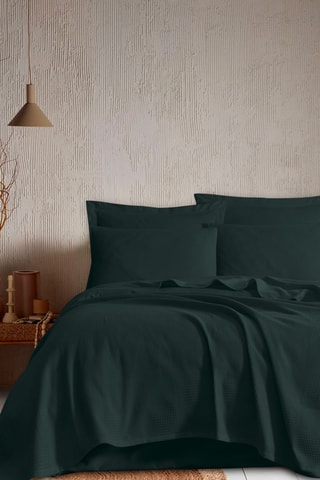 Parure de couette en coton Tonne - Vert foncé