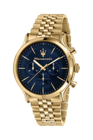 Montre à quartz en plaqué or jaune - Chronographe