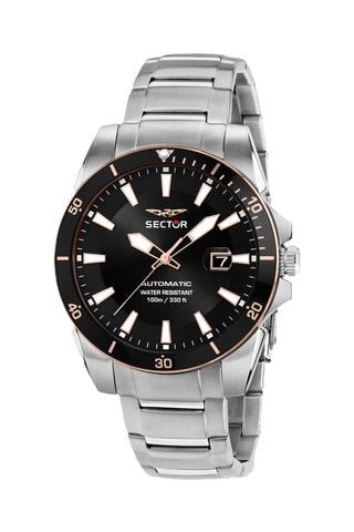 Montre automatique en acier 450 - Argenté et noir