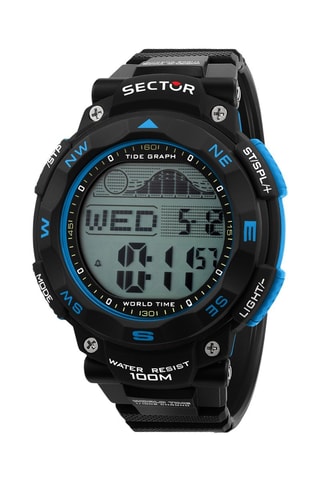 Montre digitale en polyuréthane Ex-35 - Indicateur de marées - Noir