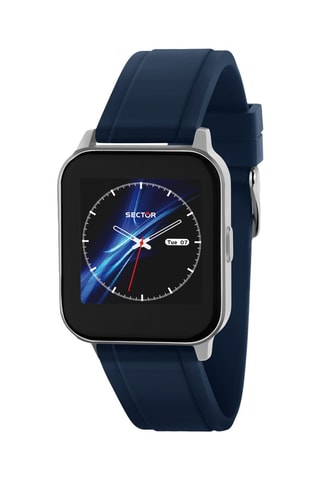 Montre connectée en silicone S-05 - Noir et bleu marine 