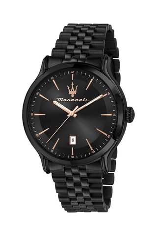 Montre à quartz en plaqué ion noir