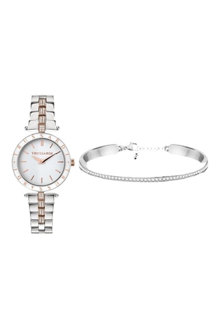 Coffret montre à quartz en plaqué or rose et bracelet T-Shiny