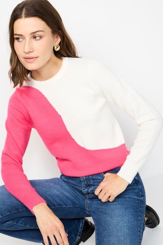 Camisola - Fúcsia e branco
