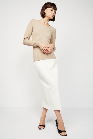 Camisola - Camel-escuro