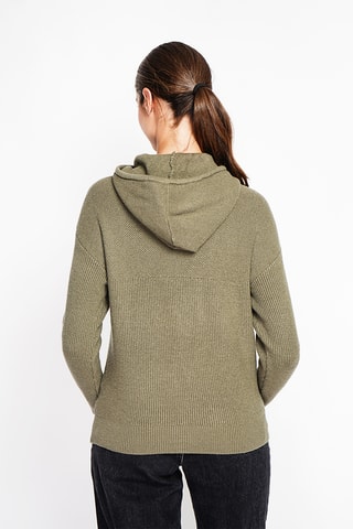 Camisola oversized com capuz - Caqui