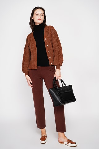 Casaco de malha oversized - Castanho