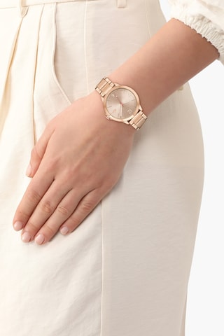 Montre à quartz en acier - Doré