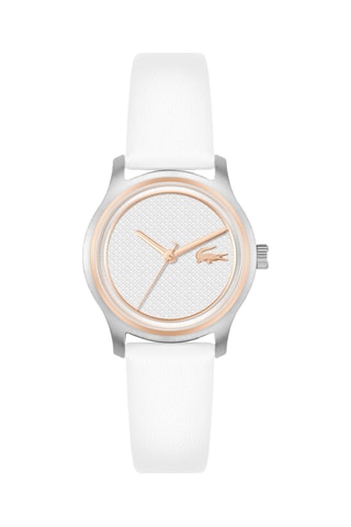 Montre à quartz en cuir - Blanc