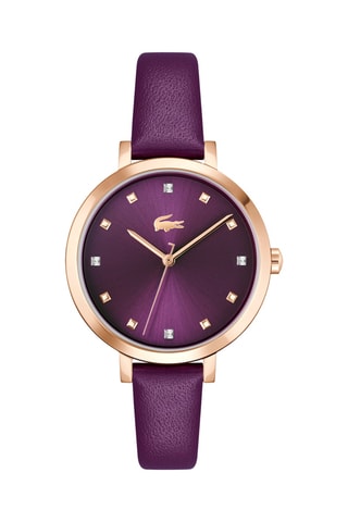 Montre à quartz en cuir - Violet