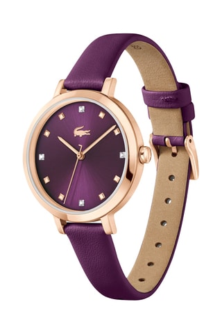 Montre à quartz en cuir - Violet