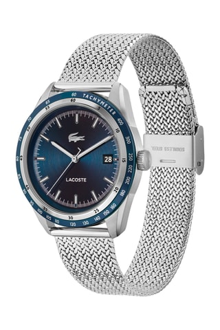 Montre à quartz en acier - Tachymètre - Argenté