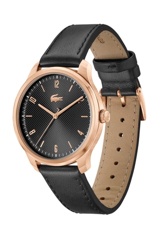 Montre à quartz en cuir - Noir