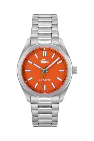 Montre à quartz en acier - Argenté et orange