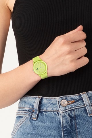 Montre à quartz en silicone - Vert citron