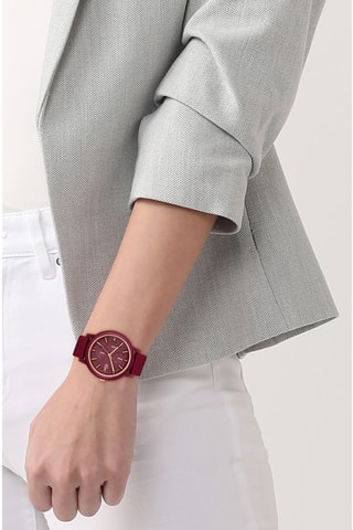 Montre à quartz en silicone - Bordeaux