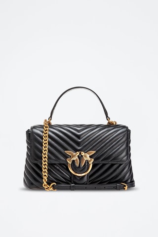 Mala de couro Preto e dourado