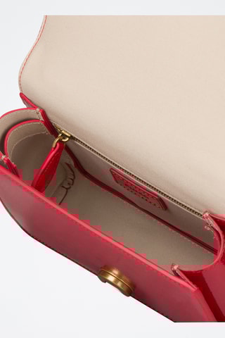 Mala em couro envernizado Modello Mini - Vermelho