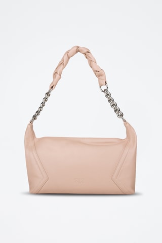 Mala de ombro em couro de carneiro napa Soft Medium Hobo - Rosa-maquilhagem