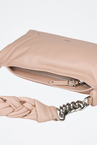 Mala de ombro em couro de carneiro napa Soft Medium Hobo - Rosa-maquilhagem