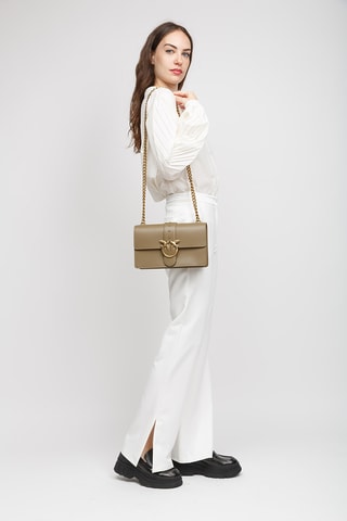 Mala a tiracolo em couro Love Classic Icon Simply 4 - Verde-azeitona