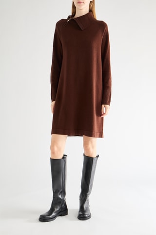Merinoswollen Trui-jurk - Bruin