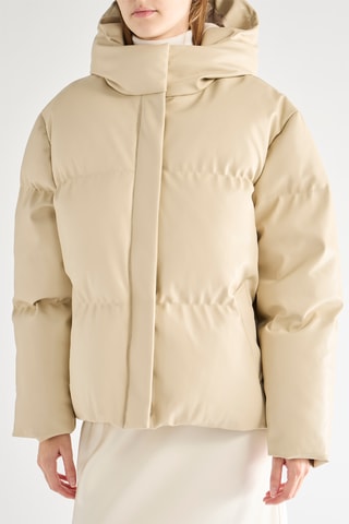 Gewatteerde Jas met Capuchon - Beige