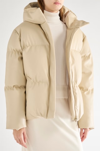 Gewatteerde Jas met Capuchon - Beige