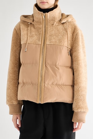 Gewatteerde Jas met Capuchon - Camel