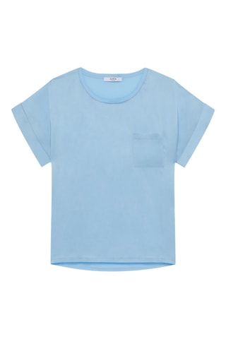Zijden T-shirt - Blauw