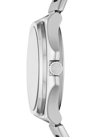 Stalen Quartz Horloge Zilverkleurig en Marineblauw