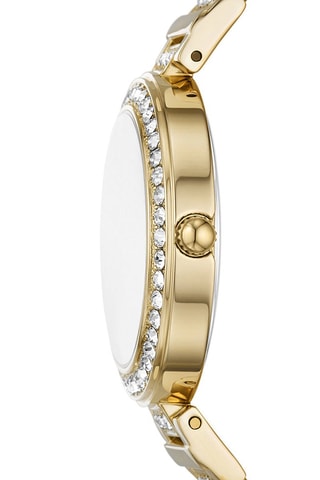 Stalen Quartz Horloge - Goudkleurig en Paars