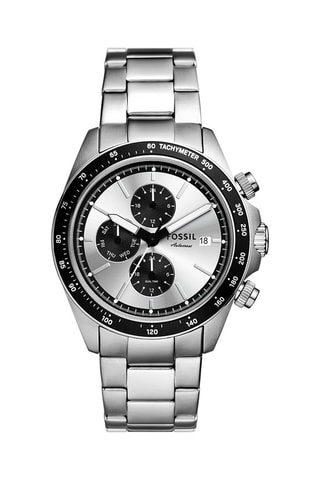 Stalen Quartz Horloge Autocross - Tachymeter - Zilverkleurig en Zwart