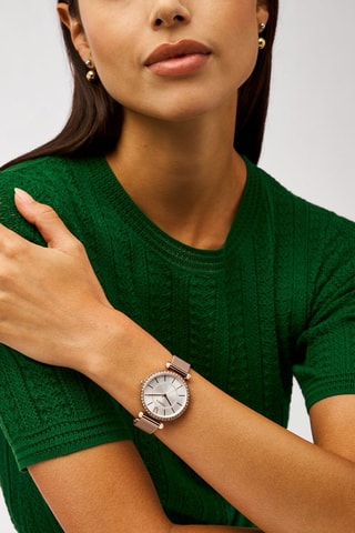 Roséverguld Stalen Quartz Horloge - Goudkleurig