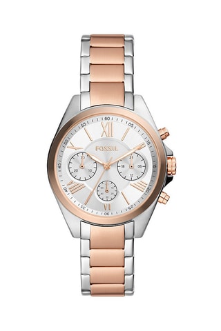 Stalen Quartz Horloge Modern Courier - Chronograaf - Zilverkleurig Roségoudkleurig